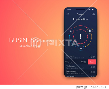 Mobile application interface. Ui design, stock vector 56649604