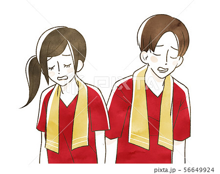 スポーツ観戦 応援 肩を落とすのイラスト素材