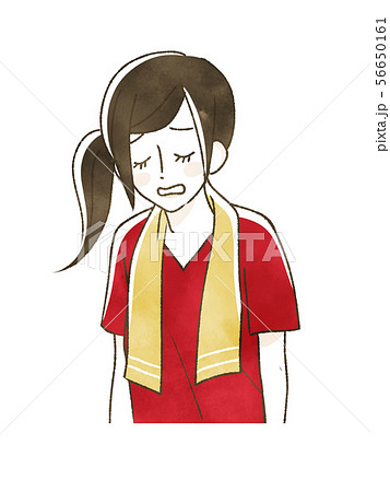 スポーツ観戦-肩を落とす女性 スポーツ観戦-肩を落とす女性 56650161