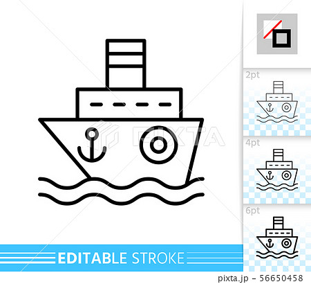 Ship boat cruise simple thin line vector icon 56650458