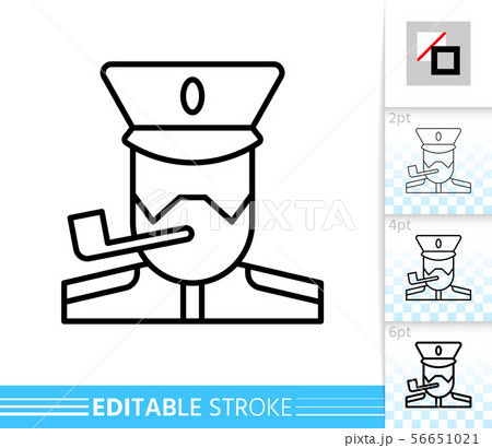 Captain sailor sea simple thin line vector icon 56651021
