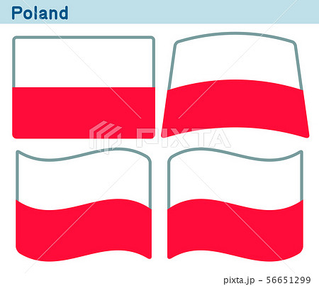 「ポーランドの国旗」4個の形のアイコンデザイン