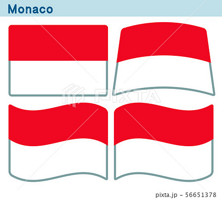 「モナコの国旗」4個の形のアイコンデザイン