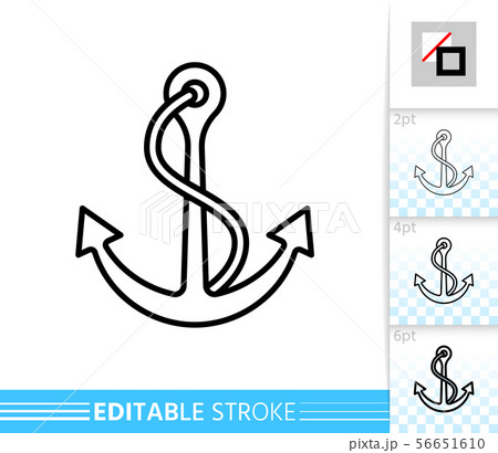 Anchor nautical sea simple thin line vector icon 56651610