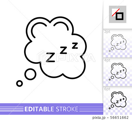 Sleep Zzz Bubble Simple Thin Line Vector Iconのイラスト素材