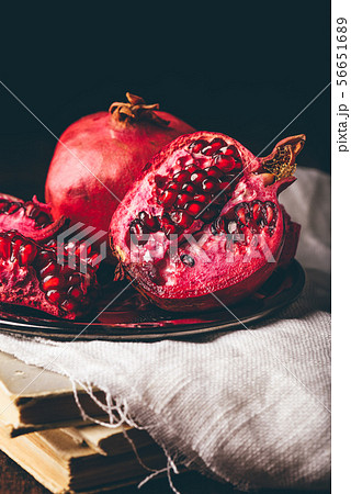 Ripe red pomegranates 56651689