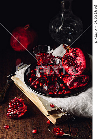 Homemade pomegranate liqueur 56651693
