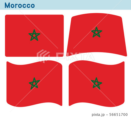 「モロッコの国旗」4個の形のアイコンデザイン