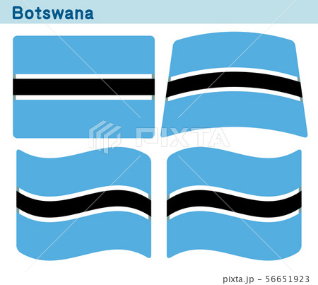 「ボツワナの国旗」4個の形のアイコンデザイン