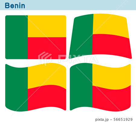 「ベナンの国旗」4個の形のアイコンデザイン