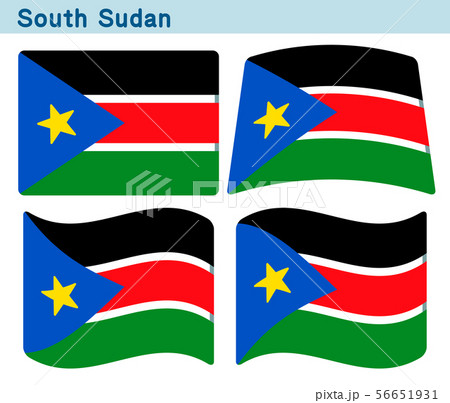 「南スーダンの国旗」4個の形のアイコンデザイン