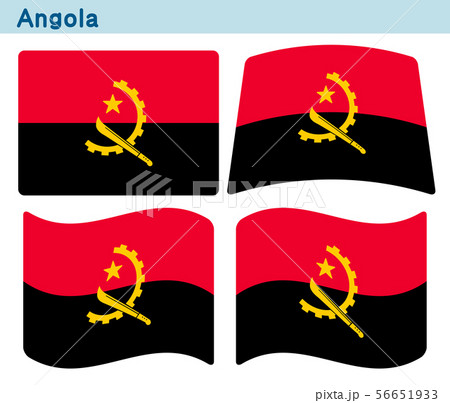 「アンゴラの国旗」4個の形のアイコンデザイン
