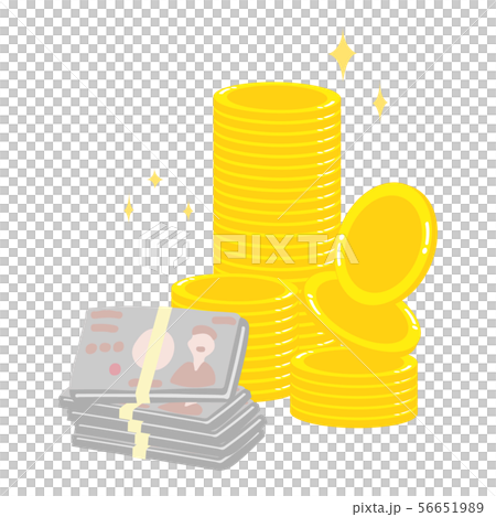 票據和硬幣的例證 56651989