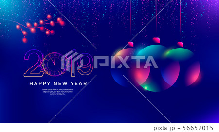 New Year greeting card design with christmas ball. 56652015