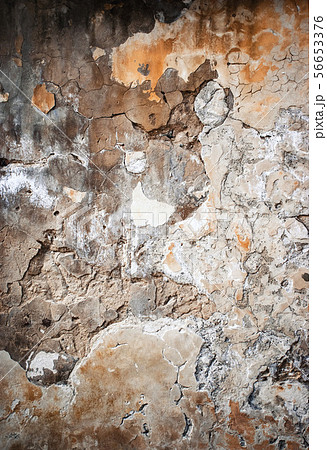 Detail of an old weathered fallen plaster 56653376