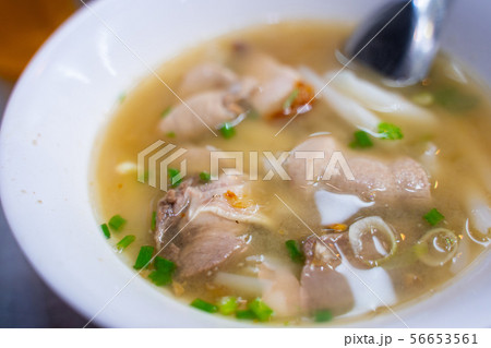 chinese noodle soup with pork offal 56653561
