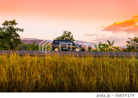car on sunset car on sunset 56654174