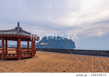Seongsan ilchulbong in Jeju island,South Korea. 56654674