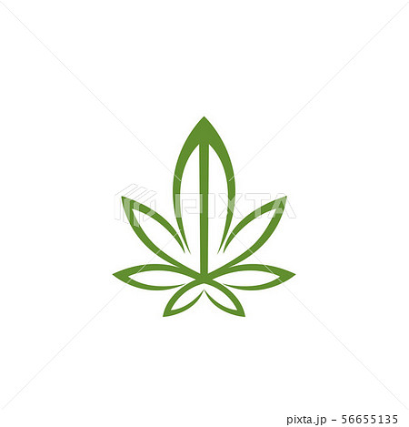 Silhouette Of Pot Cannabis Marijuana Hemp Leafのイラスト素材