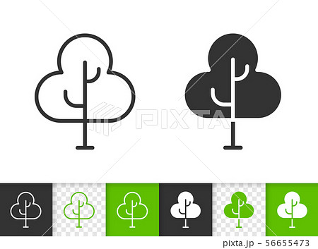 Abstract Geometric Tree Simple Line Vector Iconのイラスト素材