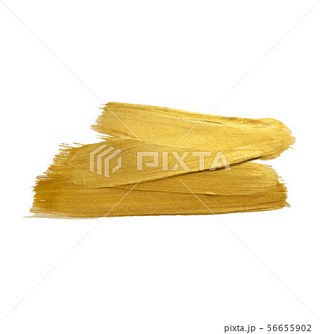 Golden paint brush stroke on white background Golden paint brush stroke on white background 56655902