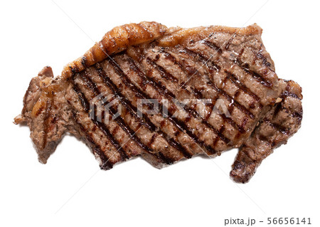 Isolated grilled beef steak on white background 56656141