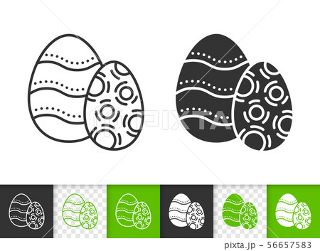 Easter spring decorated egg black line vector icon Easter spring decorated egg black line vector icon 56657583