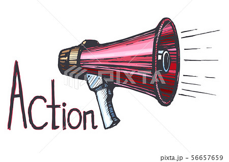 Horn loudspeaker vector colored sketch 56657659