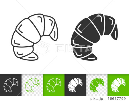 Croissant pastry bakery black line vector icon 56657799