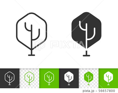 Geometric Tree simple black line vector icon 56657800