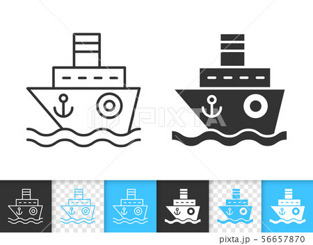 Ship boat cruise simple black line vector icon 56657870
