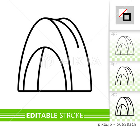Camp tent summer awning thin line vector icon 56658318