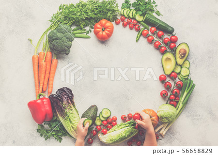 Fresh raw ingredients for salad Fresh raw ingredients for salad 56658829