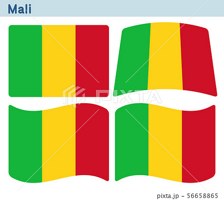 「マリ共和国の国旗」4個の形のアイコンデザイン