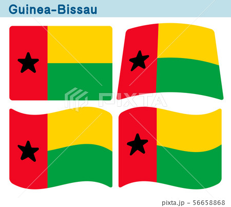 「ギニアビサウの国旗」4個の形のアイコンデザイン