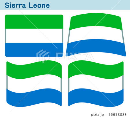 「シエラレオネの国旗」4個の形のアイコンデザイン