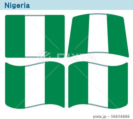 「ナイジェリアの国旗」4個の形のアイコンデザイン