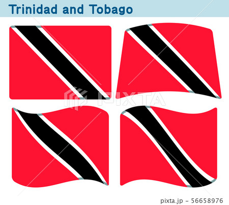 「トリニダード・トバゴの国旗」4個の形のアイコンデザイン