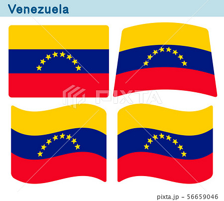 「ベネズエラの国旗」4個の形のアイコンデザイン