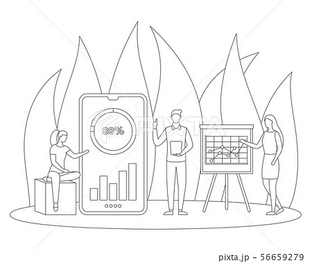 Financy Strategy startup flat line vector concept Financy Strategy startup flat line vector concept 56659279