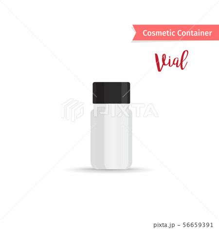 Cosmetic vial with black cap 56659391