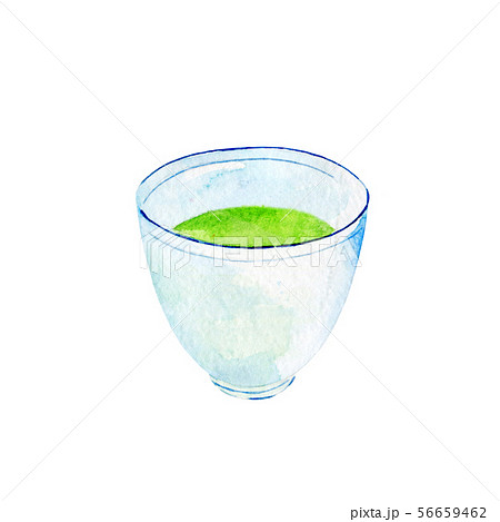 Watercolor cup of matcha green tea 56659462