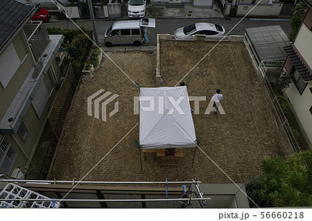 地鎮祭 　縄張り　鍬入れ　神主　新築 56660218