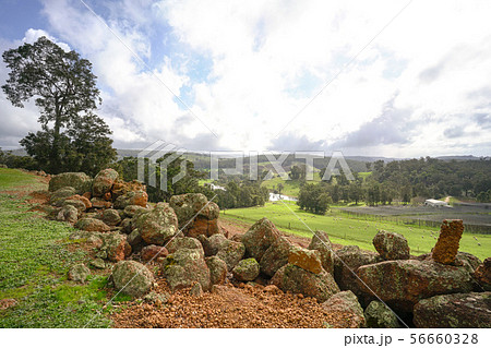 Countryside Farm land landscape view Countryside Farm land landscape view 56660328