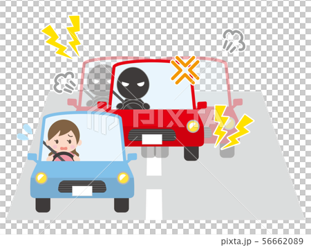 乗用車にあおり運転をされる女性 56662089