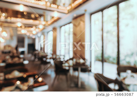 Abstract blur and defocused coffee shop cafe and restaurant interior Abstract blur and defocused coffee shop cafe and restaurant interior 56663087
