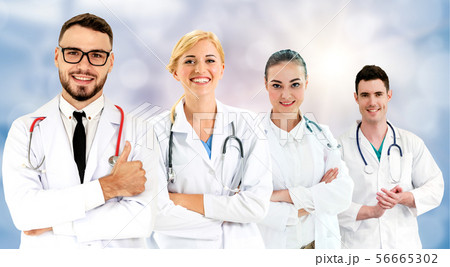 Doctor working in hospital with other doctors. Doctor working in hospital with other doctors. 56665302