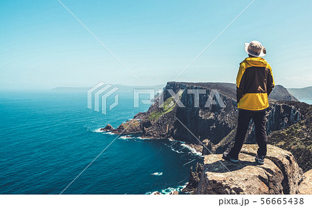 Trekking in Tasman Peninsula, Tasmania, Australia. 56665438