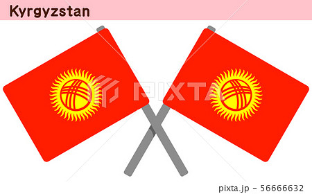 交差したキルギスの国旗