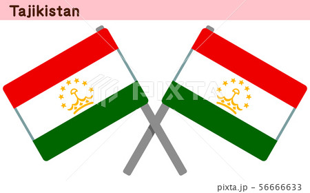 交差したタジキスタンの国旗